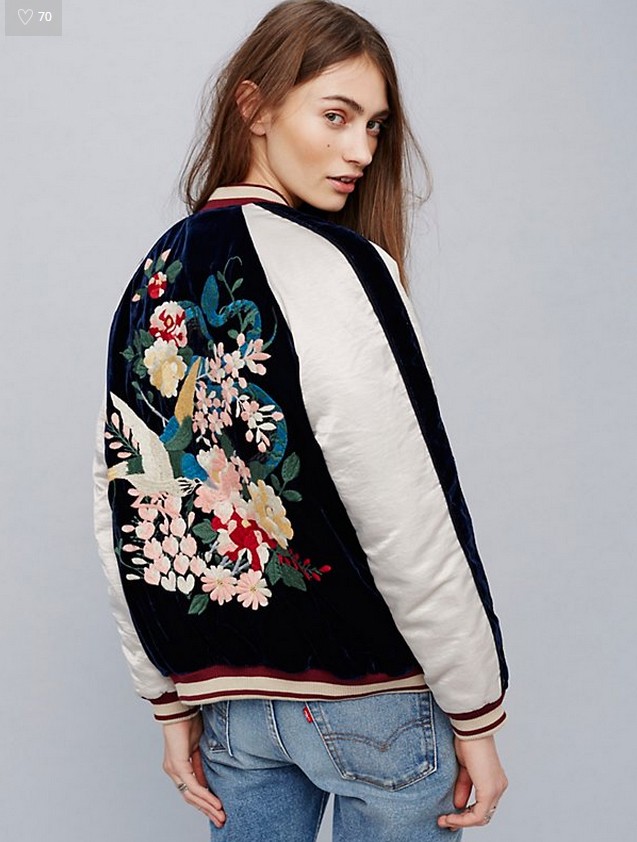 Women-Silky-amp-Velvet-Spliced-Bomber-Jacket-Floral-Embroidered-Bomber-Jackets-Contrast-color-Coat-P-32703814942