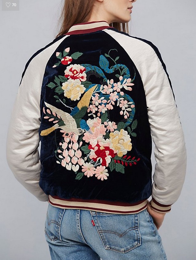Women-Silky-amp-Velvet-Spliced-Bomber-Jacket-Floral-Embroidered-Bomber-Jackets-Contrast-color-Coat-P-32703814942