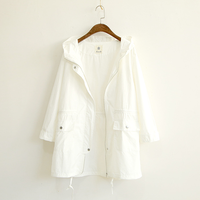 Women-Simple-Solid-color-Autumn-Mori-Girl-Trench-Coat-Ladies-Waisted-Zipper-Hooded-Pockets-Coat-Outw-32718310545