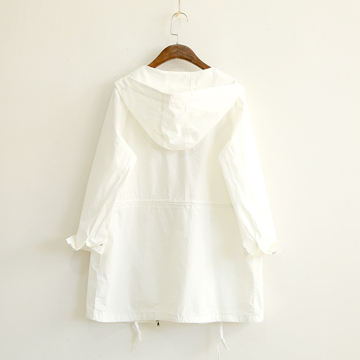 Women-Simple-Solid-color-Autumn-Mori-Girl-Trench-Coat-Ladies-Waisted-Zipper-Hooded-Pockets-Coat-Outw-32718310545