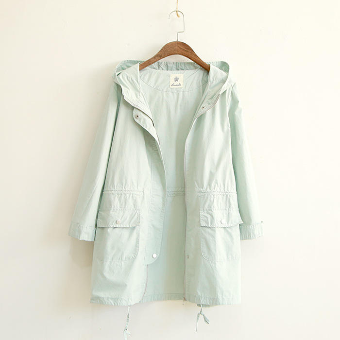 Women-Simple-Solid-color-Autumn-Mori-Girl-Trench-Coat-Ladies-Waisted-Zipper-Hooded-Pockets-Coat-Outw-32718310545