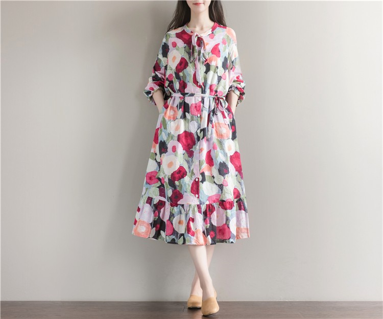 Women-Summer-Dress-Long-Sleeve-Sundress-with-Bow-Casual-Plus-Size-A-Line-Loose-Vintage-Dress-Mori-Gr-32772077175