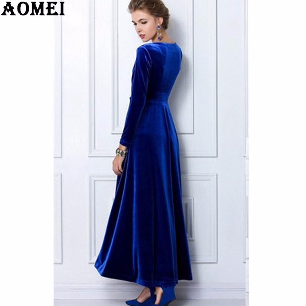 Women-Wine-Redding-Fits-Flared-Dresses-Velvet-Warm-Dress-XXL-3XL-Dresses-Plus-size-Winter-Ankle-Leng-1578742598