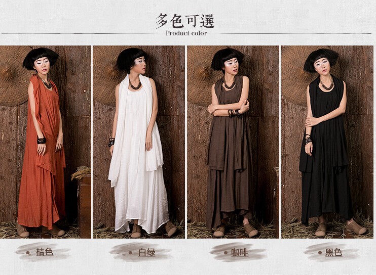 Women-summer-solid-colors-cotton-linen-long-dresses-sleeveless-loose-vest-dress-for-female-with-scar-32318654623