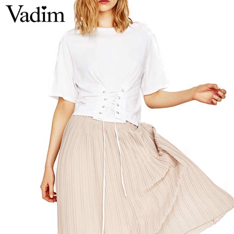 Women-sweet-lace-up-crop-top-T-shirt--short-sleeve-casual-O-neck-tees-ladies-fashion-streetwear-tops-32799257796