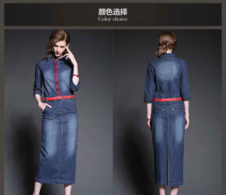 Women39s-Jeans-Dress-2017-Spring-Autumn-Fashion-Casual-Blue-Slim-turn_donw-Collar-Belts-Full-Length--32796789938