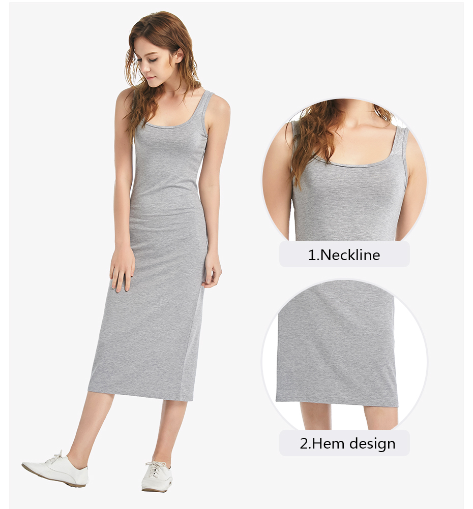 Womens-Casual-Summer-Dress-2018-Cotton-O-neck-Long-Dress-Sleeveless--Slim-Soild-Tank-A-Line-basic-sh-32614413780