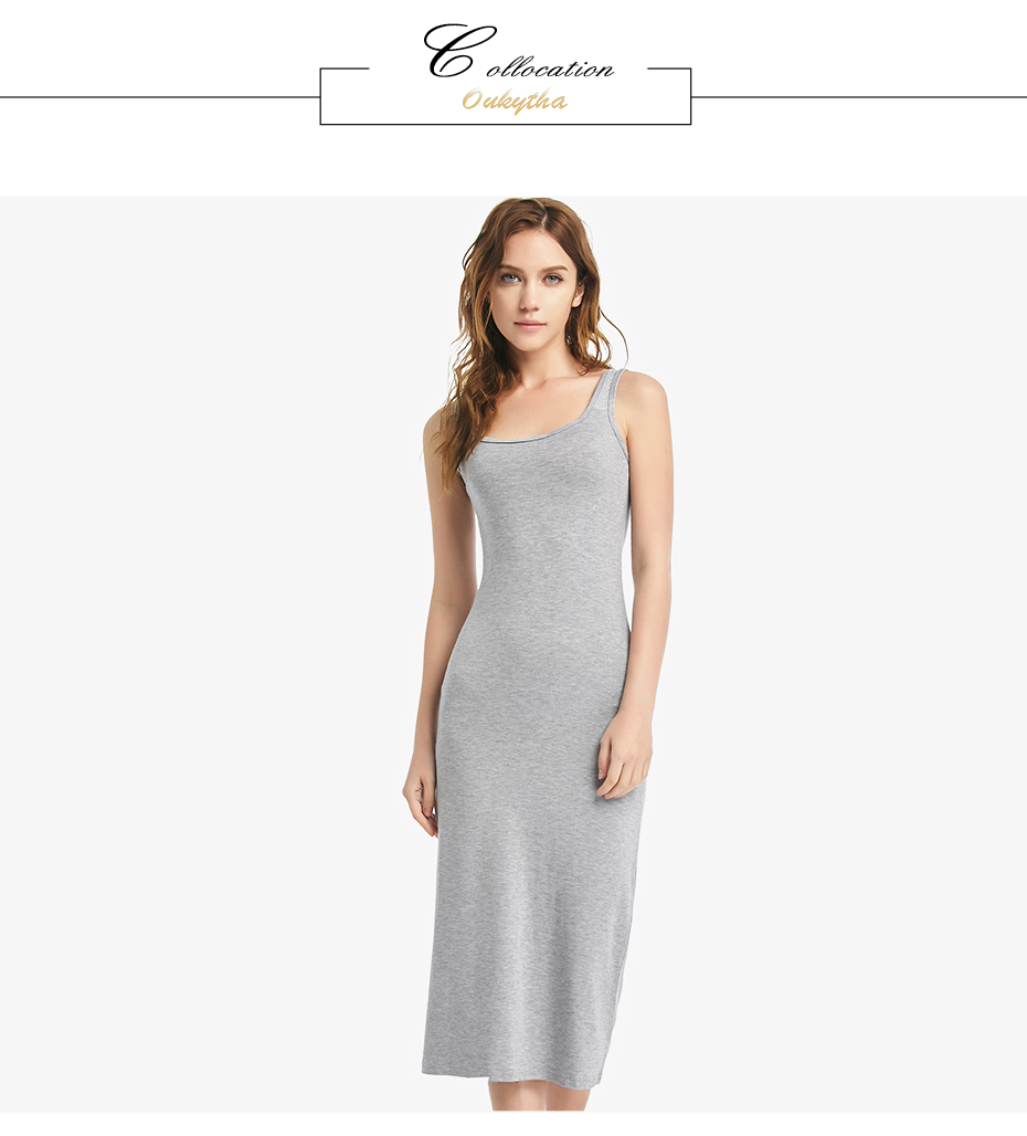 Womens-Casual-Summer-Dress-2018-Cotton-O-neck-Long-Dress-Sleeveless--Slim-Soild-Tank-A-Line-basic-sh-32614413780