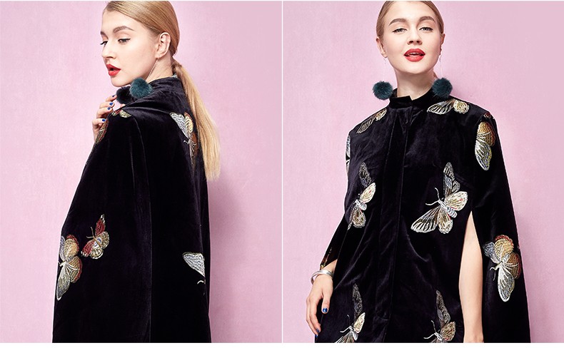 YIGELILA-9374-Latest-Winter-New-Women-Black-Velvet-Butterfly-Embroidery-Cloak-Cape-Coat-Poncho-32542900917