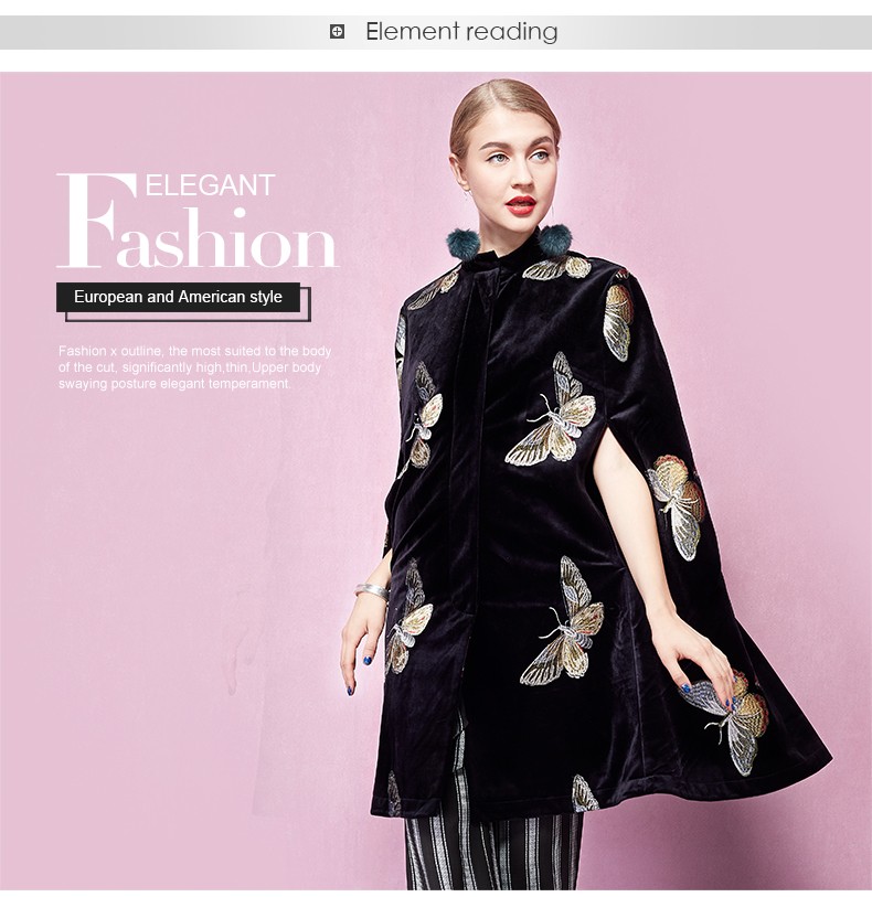 YIGELILA-9374-Latest-Winter-New-Women-Black-Velvet-Butterfly-Embroidery-Cloak-Cape-Coat-Poncho-32542900917