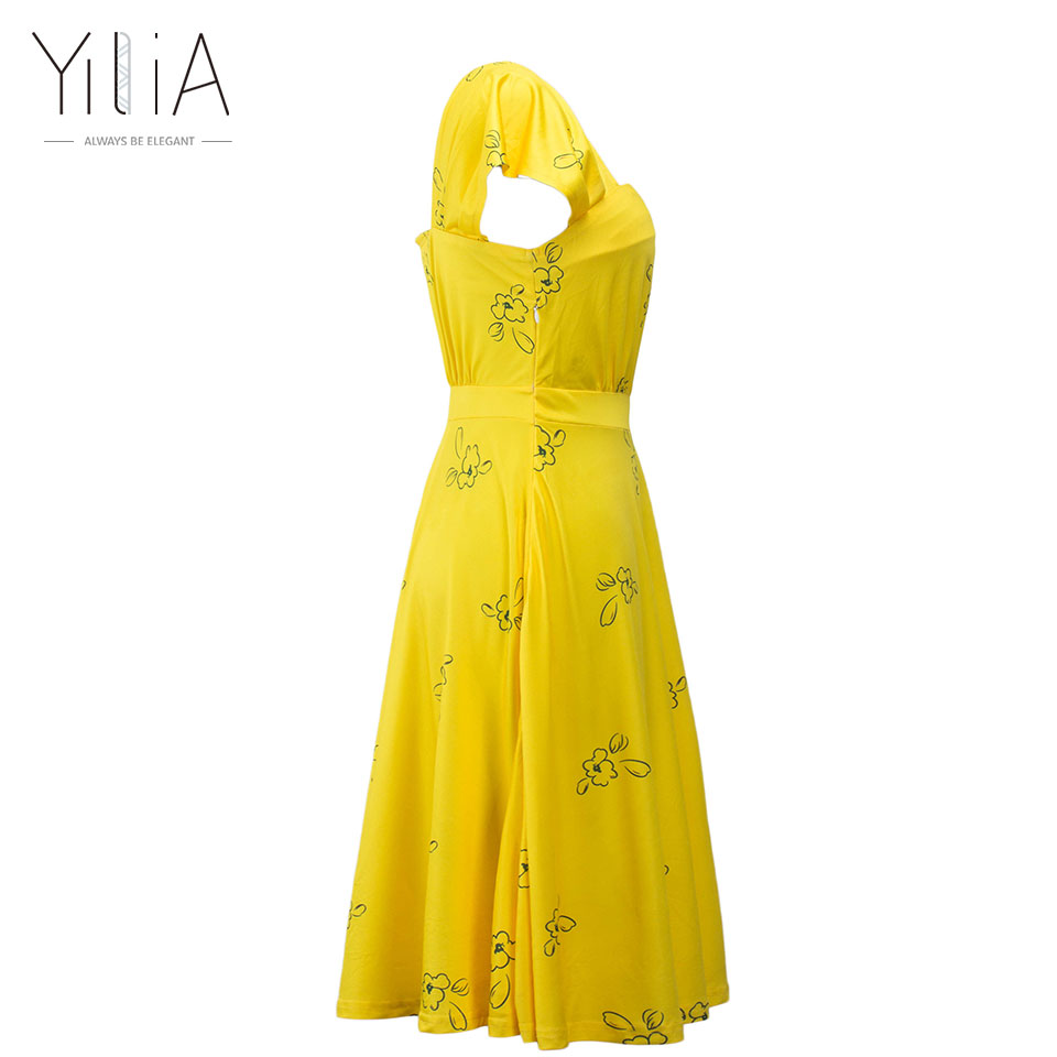 Yilia-2017-New-La-La-Land-Dress-Mia-Emma-Stone-Summer-Yellow-Floral-Skater-Dress-Vestidos-Plus-Size--32798556235