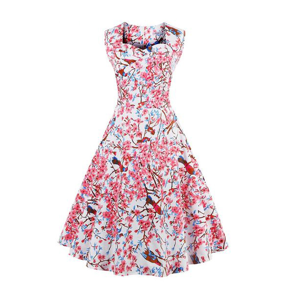 ZAFUL-Brand-Elegant-Women-Vintage-Floral-Dress-Big-Swing-50s-60s-Rockabilly-Sleeveless-Plus-size-L4X-32702936355