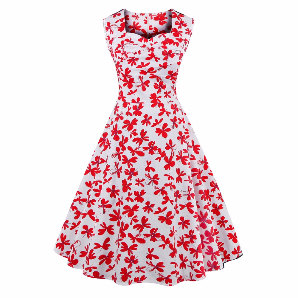ZAFUL-Brand-Elegant-Women-Vintage-Floral-Dress-Big-Swing-50s-60s-Rockabilly-Sleeveless-Plus-size-L4X-32702936355