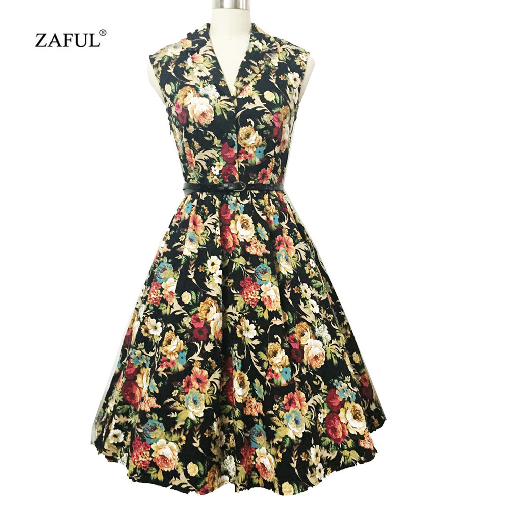 ZAFUL-Floral-Print-Vintage-Midi-Dress-Women-Sleeveless-Party-Dresses-Plus-Size-Summer-Retro-Dress-Fe-32651440273