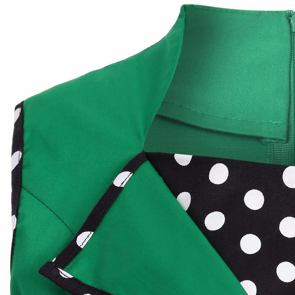 ZAFUL-Plus-Size-S4XL-Brand-New-Women-Sleeveless-High-Waist-Turn-Down-Collar-Vintage-Dress-Polka-Dot--32770420906