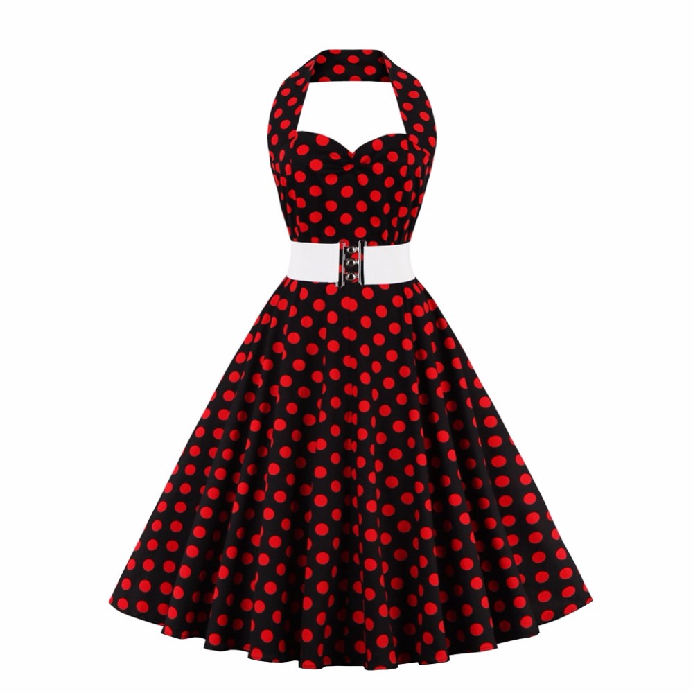 ZAFUL-Woman-Retro-Polka-Dot-Dress-Sexy-Halter-Sleeveless-Backless-Ruffles-4color-L4XL-60s-Vintage-Fe-32757934572