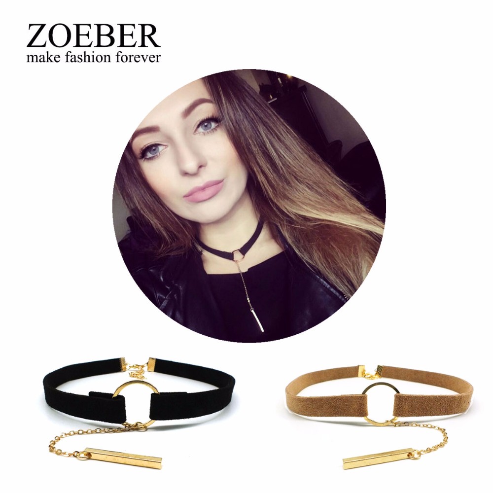 ZOEBER-Bowknot-Women-Black-leather-brown-Necklace-Velvet-Long--choker-Necklace-Tube-Suede-Accessorie-32721920917