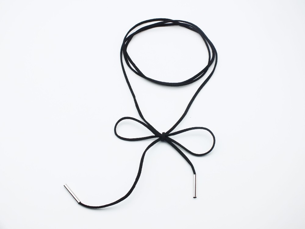 ZOEBER-Bowknot-Women-Black-leather-brown-Necklace-Velvet-Long--choker-Necklace-Tube-Suede-Accessorie-32721920917