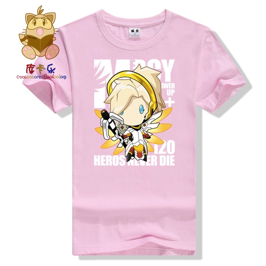 cartoon-game-character-OW-t-shirt-ow-fans-shirt-MERCY-t-shirt-heroes-never-die-high-quality-lovely-s-32777177153