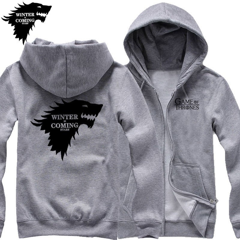 free-shipping-WINTER-IS-COMING-STARK-Game-of-Thrones-Winterfell-wolf-blood-Direwolf-man--cardigan-32591899838