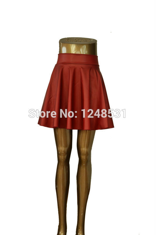 free-shipping-new-high-waist-faux-leather-skater-flare-skirt-mini-skirt-above-knee-solid-color-skirt-1845539931