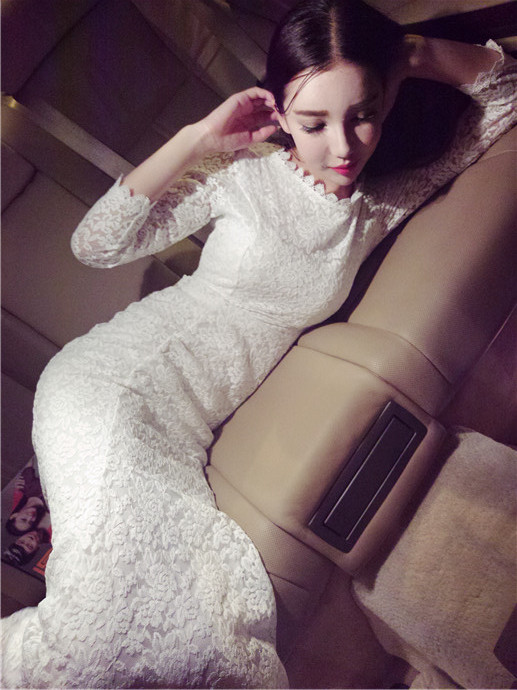 sexy-package-hip-white-black-lace-dress-o-neck-long-sleeve-long-mermaid-dress-spring-women-trumpet-d-32758982427