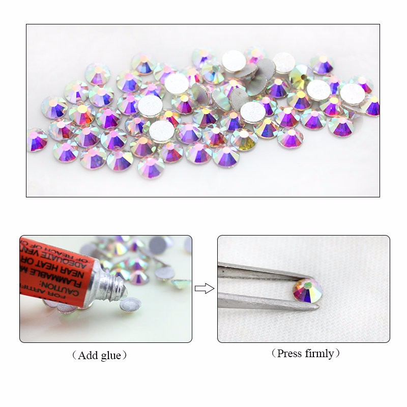 super-glitter-rhinestones-Crystal-AB-ss3-ss40-DMC-Non-Hot-Fix-FlatBack-strass-Sewing-amp-Fabric-garm-32248572493