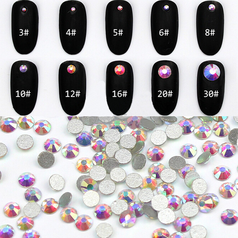 super-glitter-rhinestones-Crystal-AB-ss3-ss40-DMC-Non-Hot-Fix-FlatBack-strass-Sewing-amp-Fabric-garm-32248572493