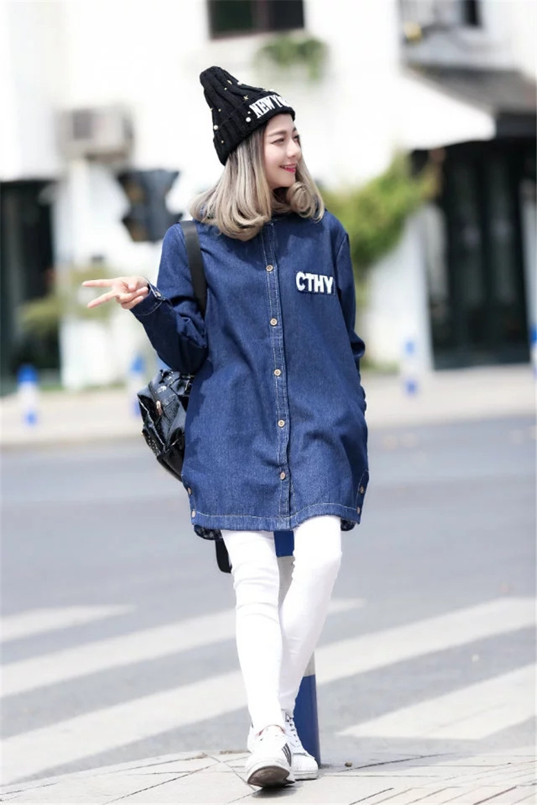 vestidos-2016-Fashion-Spring-Autumn-Women39s-Clothing-long-coat-Denim-Jacket-Long-Loose-Holes-Women--32736379694