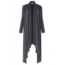  2017 Plus Size Spring Autumn Thin Waterfall Asymmetric Long Sleeve Cotton Open Jacket  Woman Collar Long Sleeve Outerwear Coats