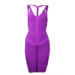  2017 new fashion summer dress purple Sleeveless off shoulder strapy bodycon bandage dress club dresses vestidos party dress