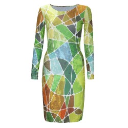  2018 Fashion 10 Colors Spring Dress Sexy Mini Slim Office Dress Long sleeve Bandage O-Neck Print Dress Robes Vestid