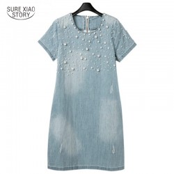  Denim Jeans 2017 Hot Sale Summer Casual Women Dress Fashion Dresse Vestidos Cotton Dresses Women Clothing Plus Size M-5XL c19-c