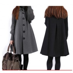  Sale Casacos Femininos Outwear Coat Abrigos Mujer Autumn And Winter Cloak Outerwear Women Wool Coat Long Maternity Clothing #C5