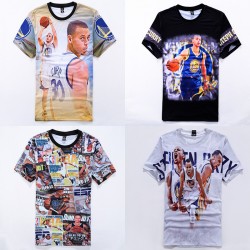 2016 Cool stephen curry print 3D T-shirt for men boy cotton jersey tee shirt steph 30 casual tshirts short sleeve tops