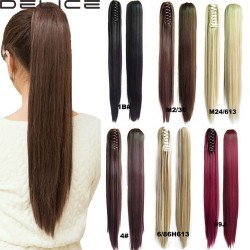 22" Women Claw Pony tail Ponytail Clip In On Hair Extensions Straight Style 26 Colors High Quality  DELICE HAIR CP66-1