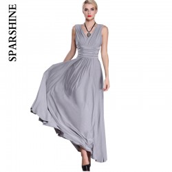 6XL plus size elegant women maxi dress2017 summer sleeveless v-neck sexy evening party club long big swing dresses vestidos robe