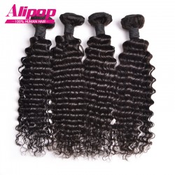 8A Unprocessed Peruvian Virgin Hair 4 Bundles Peerless Virgin Hair Peruvian Deep Wave 10''-26'' Peruvian hair Human Hair Bundle