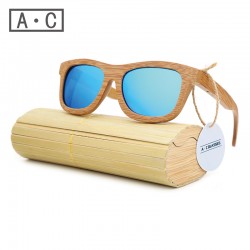 A.C 2017 New fashion Products Men Women Glass Bamboo Sunglasses au Retro Vintage Wood Lens Wooden Frame Handmade ZA03
