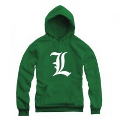 Death Note Hoodies Fleece Mens Hooded Pullovers 2017 New Fashion Letters Printed L Lawliet Japanese Anime Hoodie Free Shipping