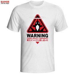 [EATGE] Exclusive Creative Neon Genesis Evangelion In Ray Red Eye T Shirt White EVA T-shirt Fashion Brand Printed Tshirt Men