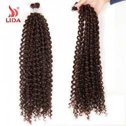 Free Shipping Box Braids Water Wave Bulk Crochet Latch Hook Braiding Hair 28" Kanekalon Box Braids Crochet Extensions Lida Hair