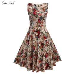 Gamiss 2016 Summer Vestido De Festa Women Retro Dresses Floral Print Vintage Dress Plus Size Maxi Boho Feminino Vestidos Dress
