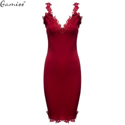 Gamiss Designer Women Summer Dress Sweetheart Neck Lace Slim Bodycon Party Clubwear Sexy Elegant Woman Mini Dress Female Vestido