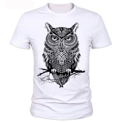 Homme OWL T-shirt mens brand tee shirt 2016 men t-shirt summer style men t-shirt with funny print men's t-shirt  24#
