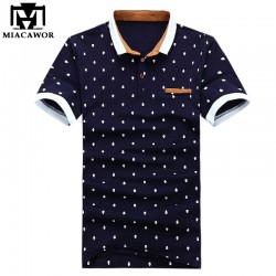 New 2017 Brand POLO Shirt  Men Cotton Fashion Skull Dots Print Camisa Polo Summer Short-sleeve  Casual Shirts MT437