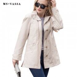 New ladies coats women fashion jacket Spring Autumn casual jacket solid color Plus size 6XL 7XL spade turn down collar outerwear
