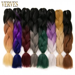 Ombre synthetic Jumbo Braiding Hair 24inch 100g/piece Synthetic three Tone High Temperature Fiber Jumbo Braid Hair extensions