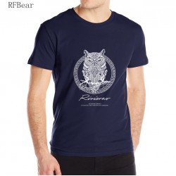 RFBEAR brand 2017 new t shirt man cotton Short sleeve fashion summer printing Casual o-neck Men T-shirt Spirit of the night bird