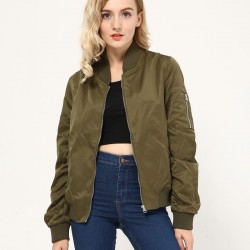 Solid Zipper Jacket Coat Quality Lady Biker Bomber Jacket Women Outwear 3 Colors S/M/L Sizes Women Cloths chaquetas mujer 2016